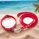 宠物牵引绳狗狗猫咪项圈套装 绳子小型犬用品脚印可调节牵引绳套装