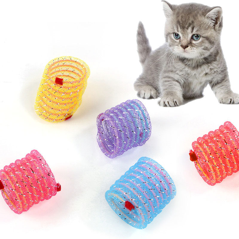猫咪软管弹簧自嗨玩具解闷逗猫神器跳动弹力互动玩具彩色逗猫弹簧图片