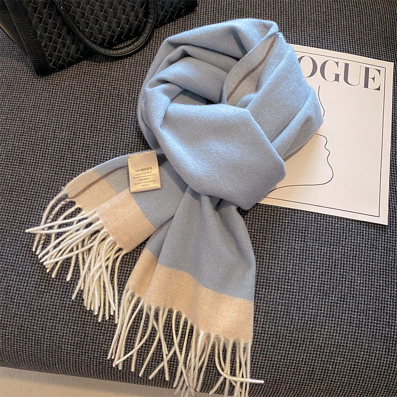CENCE KAER?? FRENCH FALL|WINTER COLLABORATION 100% WOOL BIB NECK GENTLE AND VERSATILE SHAWL SIMPLE SCARF WOMEN