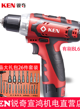 锐奇锂 电钻 12V充电式BL6112CB多功能手电钻正反转充电钻 起子机