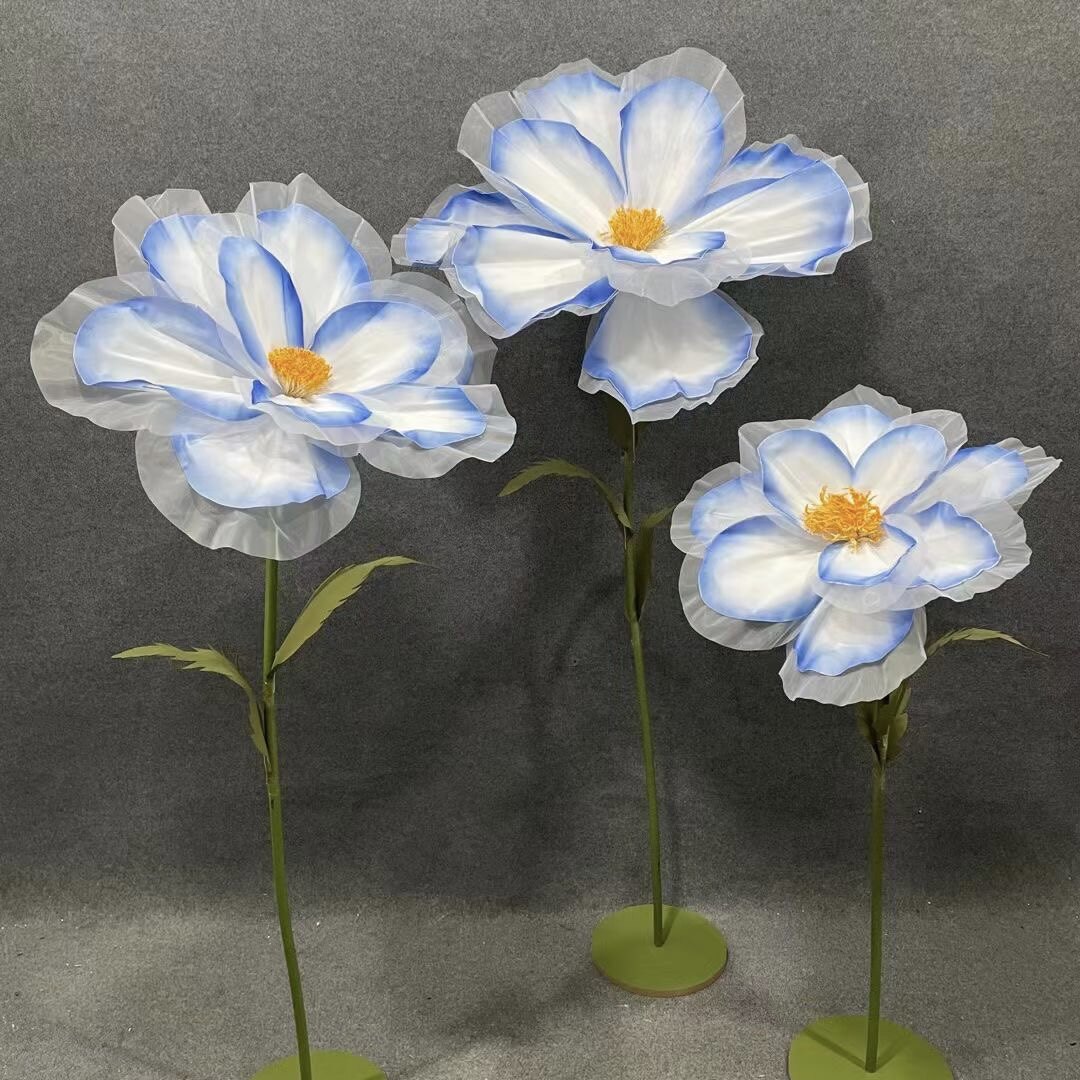 婚庆道具栀子花路引泡沫纸真丝网花摄影婚礼舞台布置橱窗装饰摆件