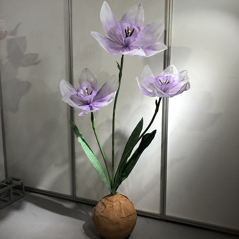 新款橱窗装饰场景舞台布置纸花美陈店面橱窗设计大型花艺真丝水仙