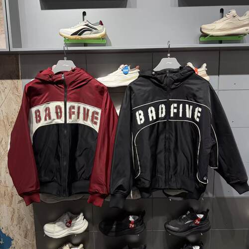 李宁反伍BADFIVE男连帽保暖棉夹