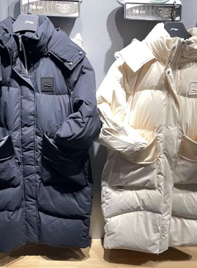 李宁长款羽绒服022冬季新款女子运动时尚宽松鸭绒保暖外套AYMS074