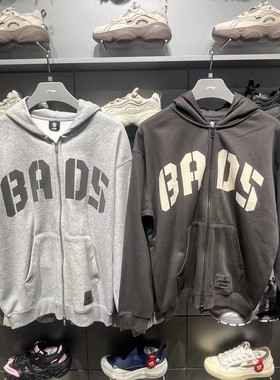 李宁运动卫衣2024冬新款反伍BADFIVE男子加绒宽松连帽外套AWDU511