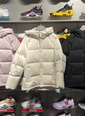 李宁女款羽绒服2023冬新款健身系列运动休闲保暖羽绒外套 AYMT090