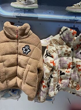 李宁羊羔绒羽绒服022冬新款女子长乐未央保暖宽松针织外套AYMS090