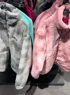 中国李宁专柜正品草莓熊毛绒绒保暖女子时尚舒适潮流外套AFMR008