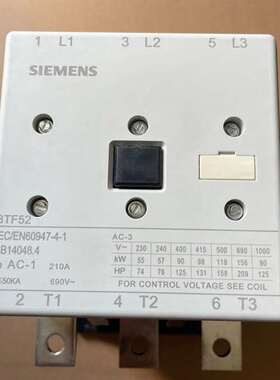 咨询西门子3TF52接触器，220线圈，210A大功议价