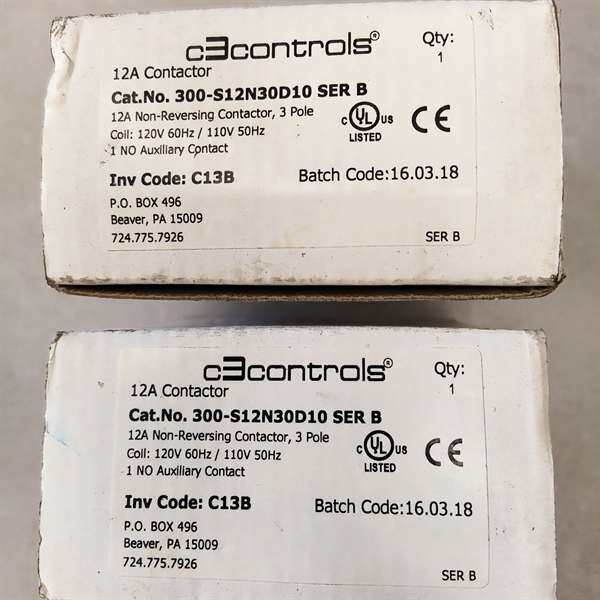 咨询原装美国 c3controls接触器 300-S12N30D议价