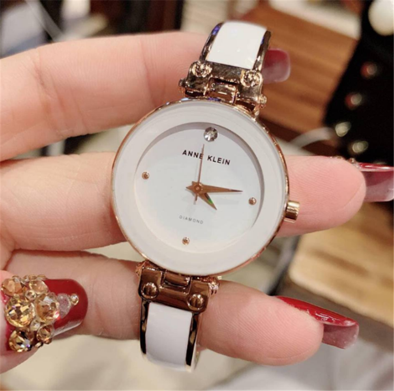anne klein 安妮克莱因女表休闲玫瑰金石英ins潮白金色气质女手表