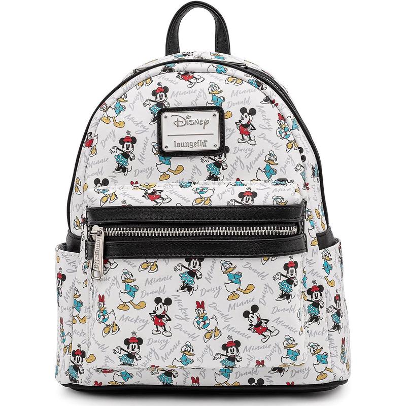 代购Loungefly迪士尼双肩包前袋拉链口袋侧边插袋内部拉链隔层