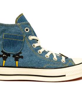 海外代购Converse/匡威男士板鞋高帮牛仔拼接日常穿搭街头潮流