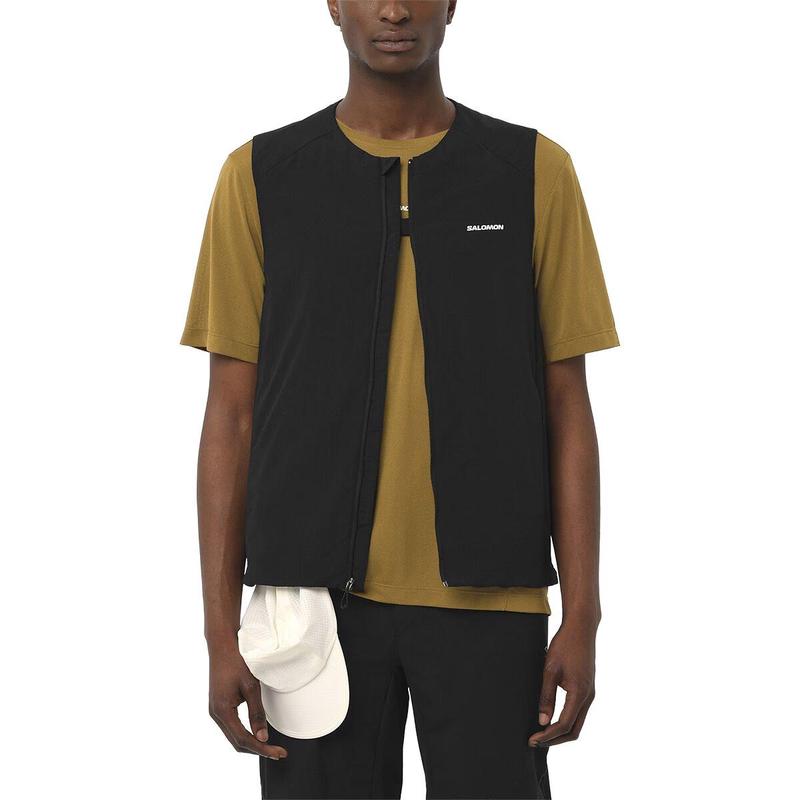 代购SALOMON萨洛蒙男士户外马甲保暖防风透气保暖马甲立领短袖