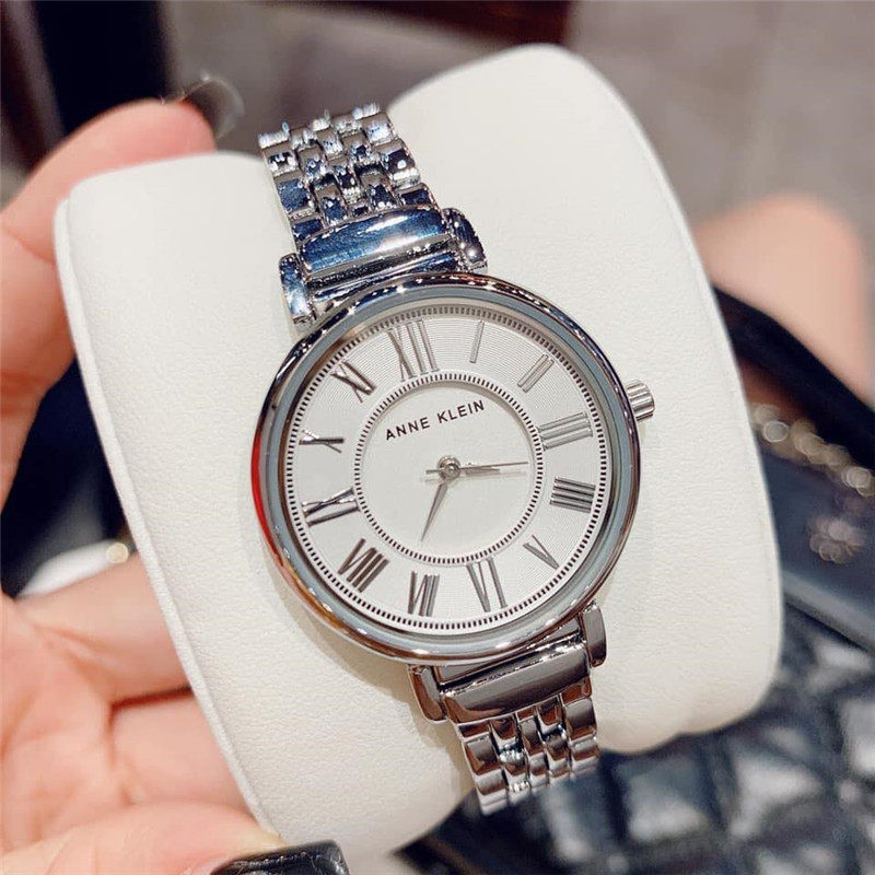 anne klein  安妮克莱因手表月光银钢带潮流简约气质女表2159svsv