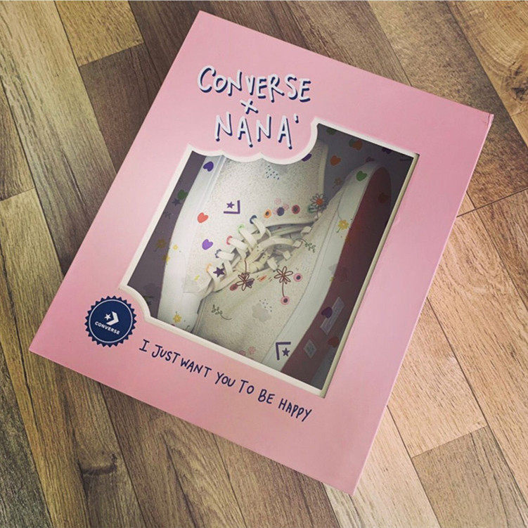 欧阳娜娜联名匡威 nana x converse 中帮 开口笑 毛绒白 男女板鞋