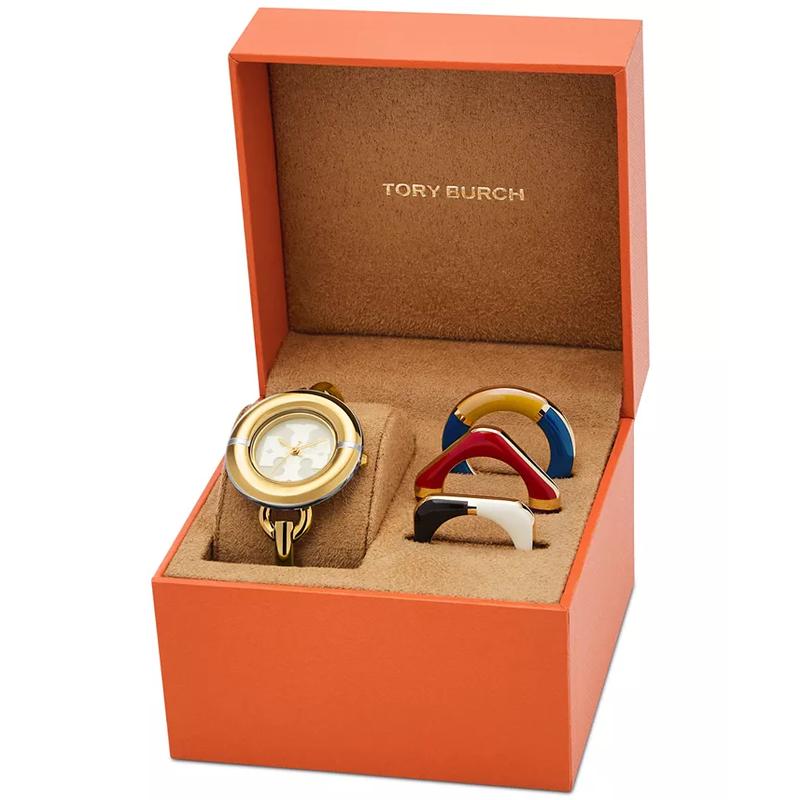 Tory Burch/汤丽柏琦女士金 tone 不锈钢表带腕表mm可更换表圈多