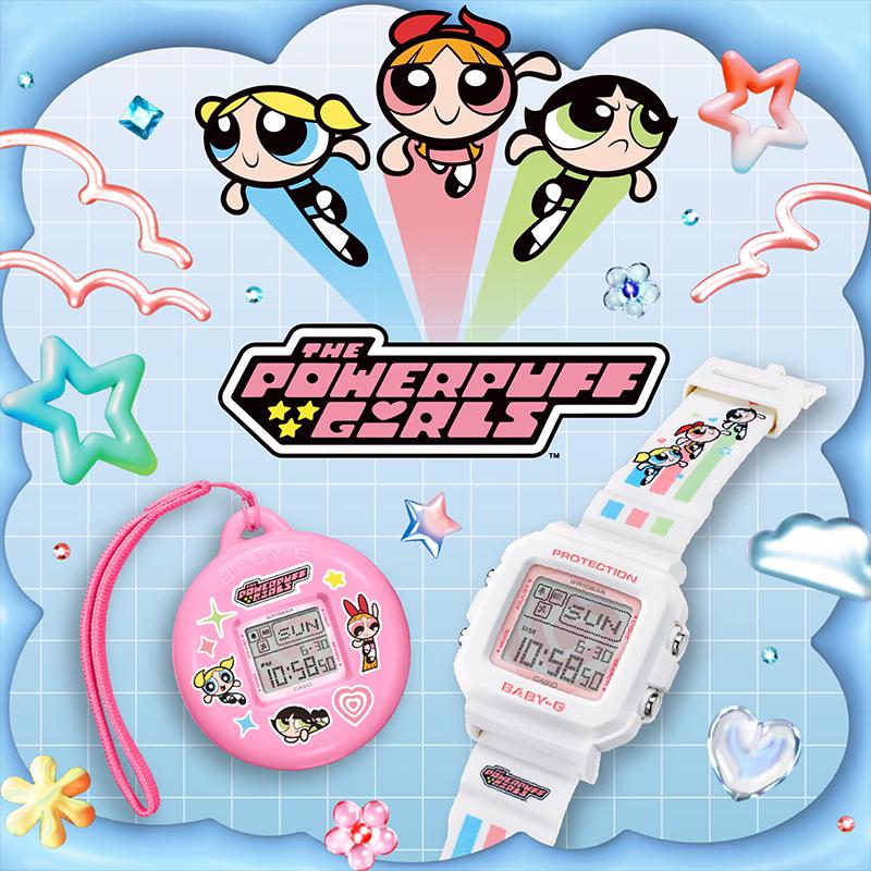 正品CASIO BABY-G卡西欧飞天小女警印花联名限量款女士运动手表