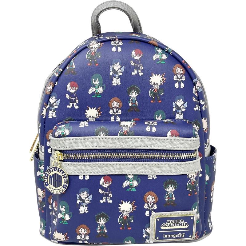 代购Loungefly双肩包多口袋便携收纳日常使用轻便携带蓝色