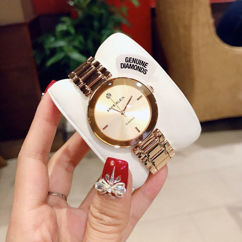 安妮克莱因anne klein ak手表女镶钻气质金石英休闲女表1362chgb