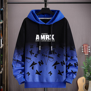 純 纯棉连帽卫衣男孩初中高中学生青少年大童男装 以2026新款 春秋季