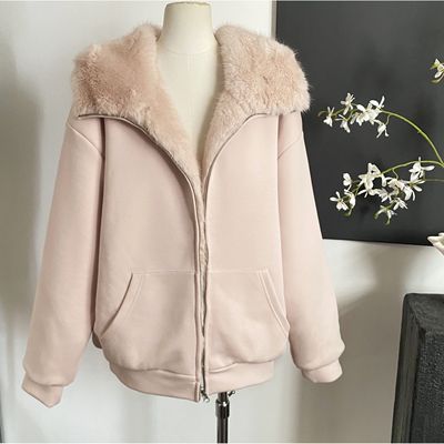 CallmeEar//两穿毛绒外套长款毛毛外套女冬宽松保暖上衣