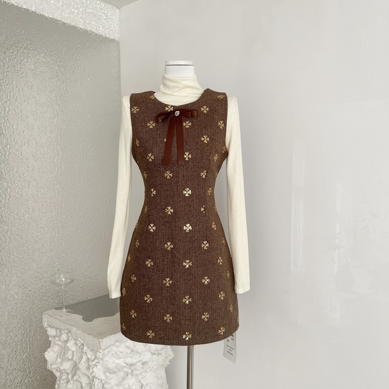 Barb Chill背心裙小香风连衣裙圣诞战袍女冬季富家千金跨年穿搭