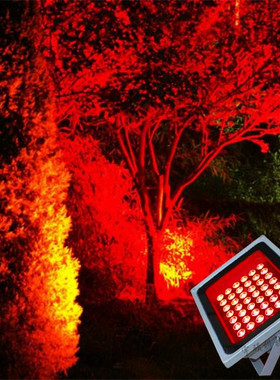 LED射灯红色照树灯投光灯20W草坪灯红光18W景观灯50W景观灯防雨