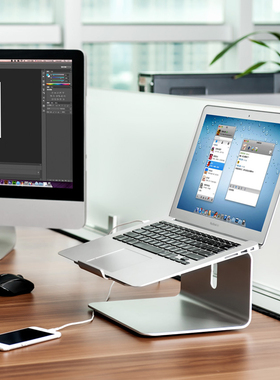 埃普笔记本支架增高架铝合金macbook办公室桌面旋转底座悬空支架增高托架电脑架抬高防颈椎11寸~17寸本支撑架