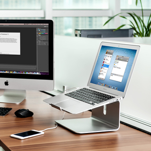 埃普 2铝合金macbook办公室桌面旋转增高托架电脑架 笔记本支架AP