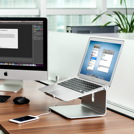 埃普笔记本支架增高架铝合金macbook办公室桌面旋转底座悬空支架增高托架电脑架抬高防颈椎11寸~17寸本支撑架