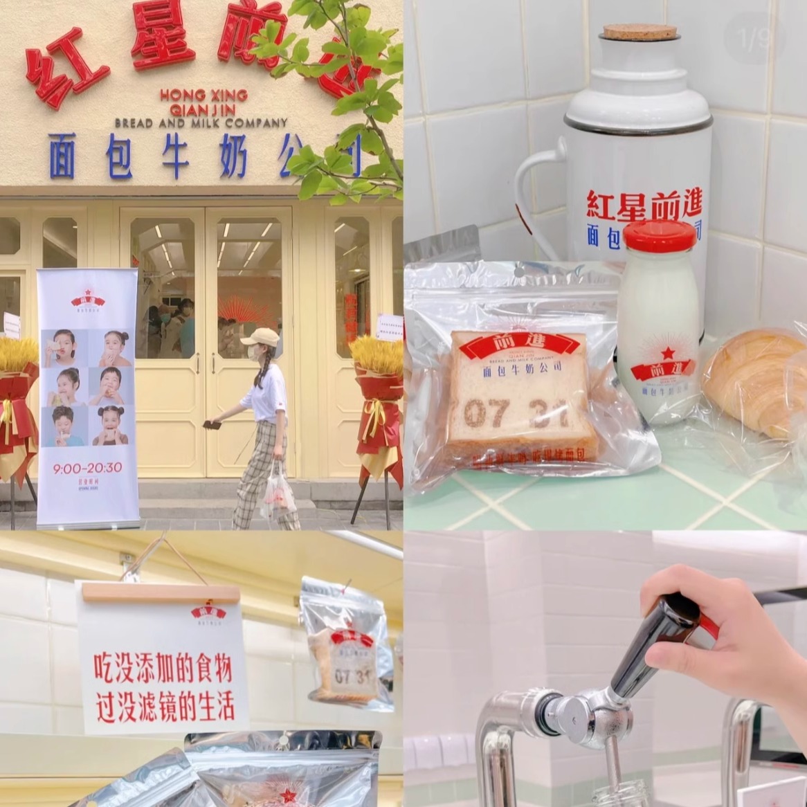 北京红星前进面包牛奶公司 牛奶大麦若叶全麦巧克力杂粮吐司熊仔