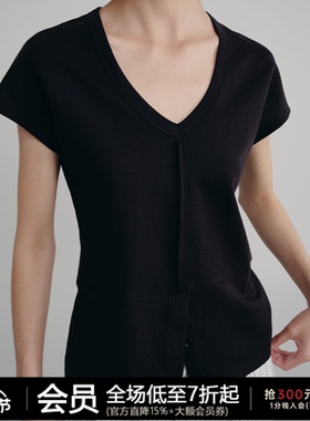 JCAESAR V-NECK TEE V领半开襟短袖 抗皱飞袖 3扣门襟百搭