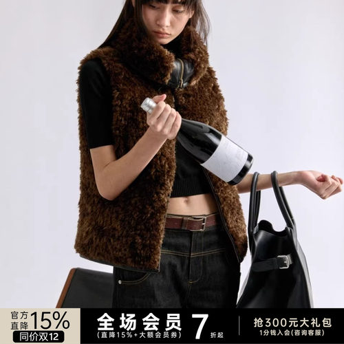 JCAESAR WOMEN 双面穿皮草马甲 90%白鸭绒 排骨羽绒服 保暖御寒