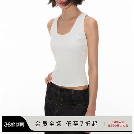 JCAESAR TANK TOP 工字背心 高织数坑条面料 合体剪裁 u型领 透气