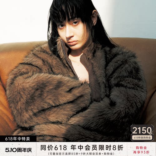 JCAESAR WOMEN 双面穿立体褶短款皮草外套冬 高克重 保暖环保皮草