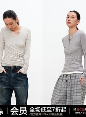 JCAESAR WOMEN 扭转亨利领长袖 多美天丝羊毛 腰部双层扭转 多色