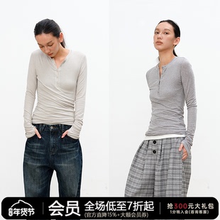 JCAESAR WOMEN 扭转亨利领长袖 多美天丝羊毛 腰部双层扭转 多色