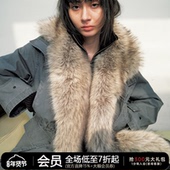 WOMEN 可拆卸毛领收腰派克棉服 多种穿法 JCAESAR 工装 皮草外套冬