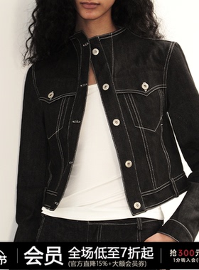 JCAESAR WOMEN 立领原牛夹克 土耳其丹宁 挺阔H型微收腰牛仔外套