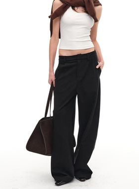 JCAESAR WOMEN 低裆弯刀休闲裤 磨毛质感 亲肤透气 挺括宽松西裤