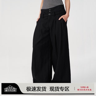 JCAESAR PLEATED PANTS 双腰前插袋打褶长裤女 休闲阔腿慵懒感