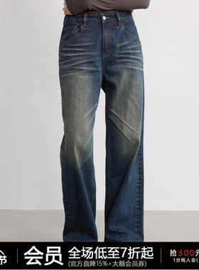 JCAESAR WOMEN 复古套色直筒蓝牛 13oz丹宁面料 中低腰版型