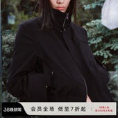 WOMEN 铆钉装 格纹拼接黑夹克 多穿着形式 饰 短窄版 JCAESAR