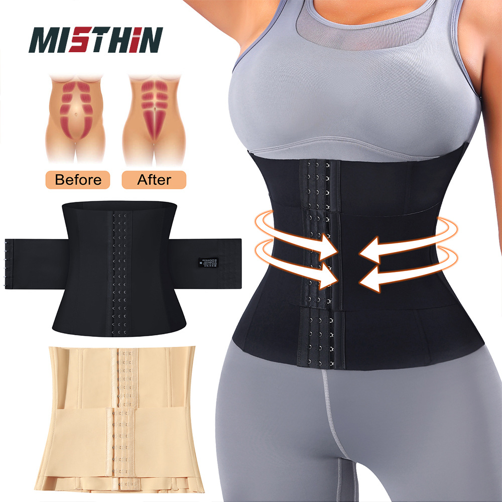 亚马逊大码紧身衣收腹带女腰部训练带waist trainning收腰束缚带