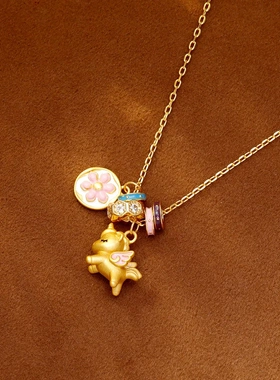 珐琅小飞马独角兽马卡龙色项链轻奢小众高级感设计吊坠配饰锁骨链