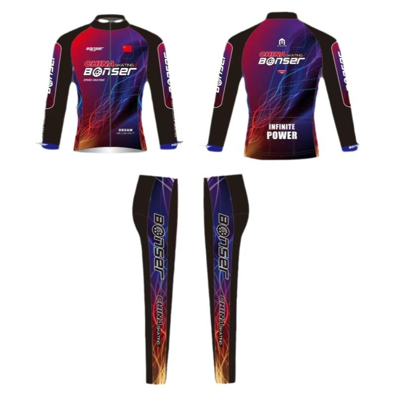 儿童速滑服极客狮速干透气高弹力