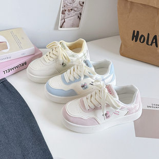可爱兔子原创小众板鞋女款2026新款春季女鞋厚底小白鞋透气运动鞋