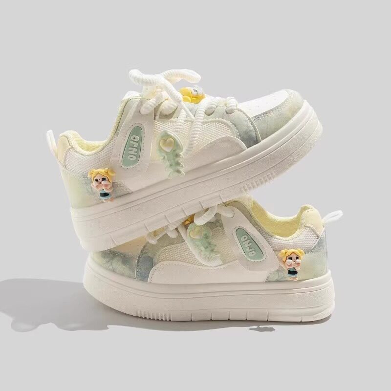 小白鞋女2025年新款夏季百搭爆款薄款透气网面鞋厚底运动休闲板鞋