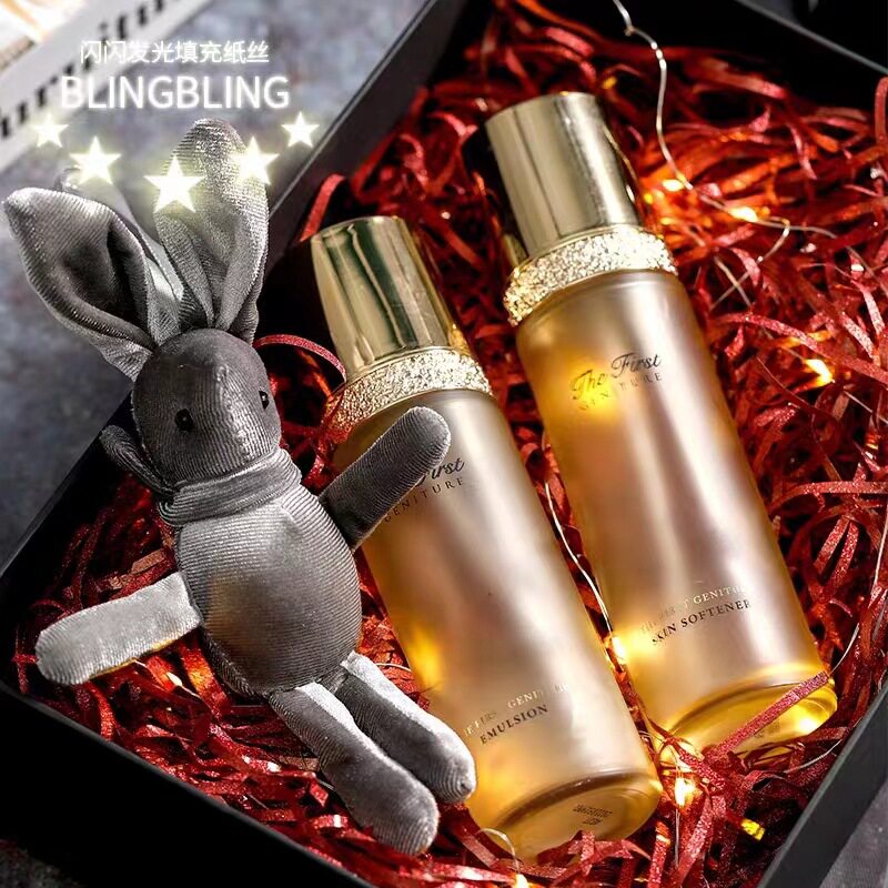 新款金葱丝高档喜糖盒化妆品红酒水果包装新年礼盒填充物工厂直销